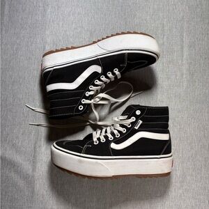 Vans Black Sneakers with White Label Accent